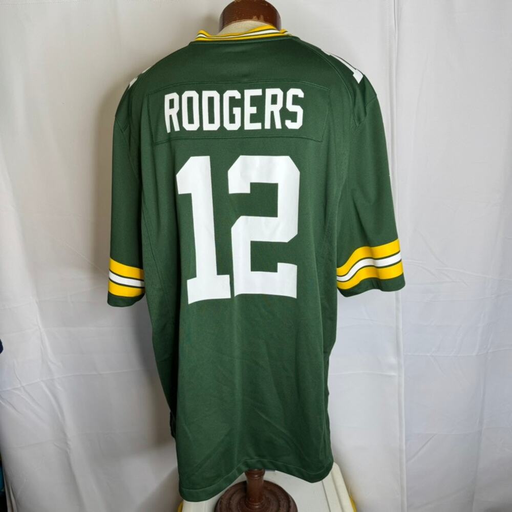 Nike Aaron Rodgers #12 Green Bay Packers On Field NFL Jersey XXL